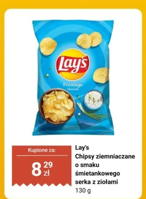 Chipsy ziemniaczane o smaku śmietankowego serka z ziołami promocja w Biedronka