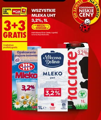 Mleko UHT Mleczna Dolina 3,2% promocja w Biedronka