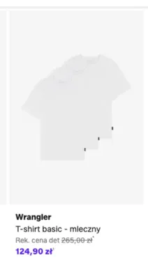 T-shirt basic Wrangler mleczny promocja w Lounge by Zalando