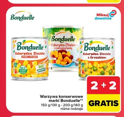 Kukurydza złocista z czerwoną fasolą Bonduelle promocja w Carrefour Market