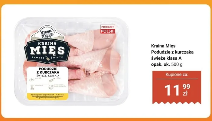 Podudzie z kurczaka Kraina Mięs świeże klasa A promocja w Biedronka