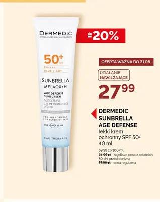 Krem ochronny do twarzy Dermedic Sunbrella Age Defense SPF 50+ promocja w Ziko Dermo