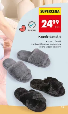 Kapcie damskie, różne wzory i kolory promocja w Biedronka