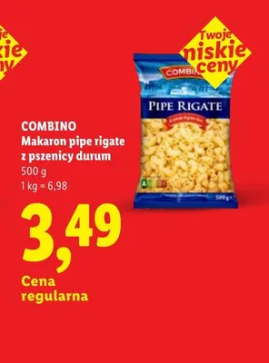 Makaron pipe rigate z pszenicy durum Combino promocja w Lidl