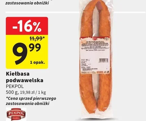 Kiełbasa podwawelska Pekpol promocja w Intermarche