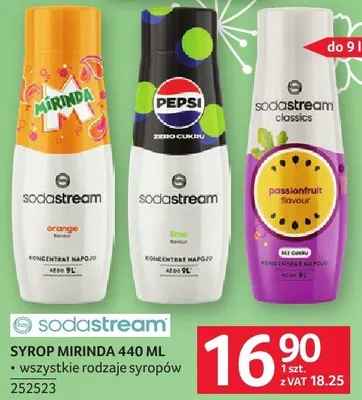 Syrop Mirinda 440 ml Sodastream wszystkie rodzaje syropów promocja w Selgros