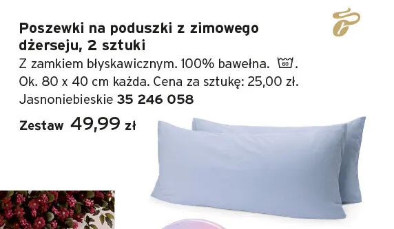 Poszewki na poduszki z zimowego dżerseju 2-pak 80x40 cm Tchibo promocja w Tchibo