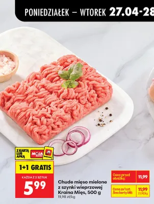 Chude mięso mielone z szynki wieprzowej Kraina Mięs promocja w Biedronka