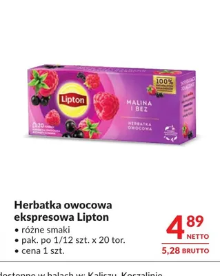 Herbatka owocowa ekspresowa Lipton promocja w Makro