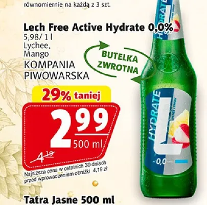 Piwo bezalkoholowe Lech Active Hydrate Mango promocja w Prim Market