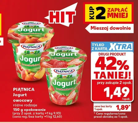 Jogurt owocowy Piątnica promocja w Kaufland
