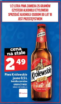 Piwo Królewskie jasne pełne promocja w TOPAZ