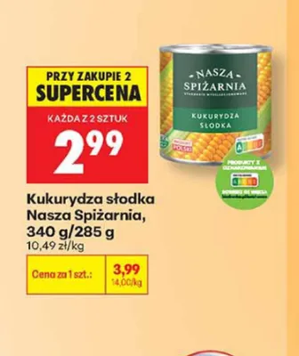 Kukurydza słodka Nasza Spiżarnia promocja w Biedronka