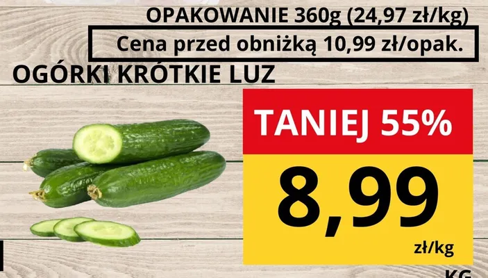 Ogórki krótkie luz promocja w Supeco