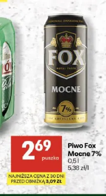 Piwo Fox Mocne 7% promocja w Delikatesy Centrum