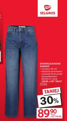 Spodnie jeansowe damskie promocja w Selgros