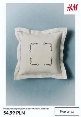 Poszewka na poduszkę z haftowanymi detalami H&M promocja w H&M