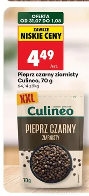 Pieprz czarny ziarnisty Culineo promocja w Biedronka