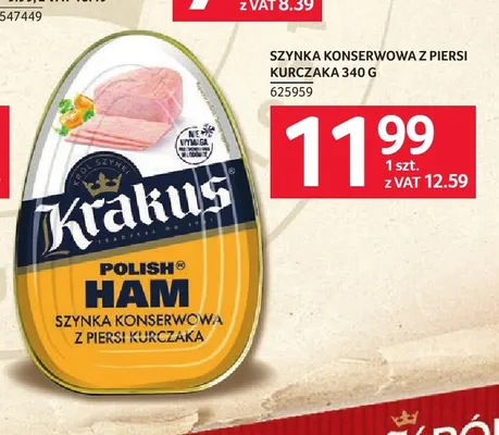 Szynka konserwowa z piersi kurczaka Krakus promocja w Selgros