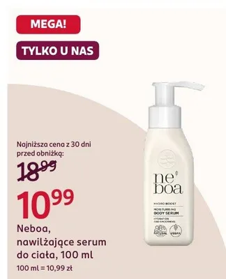 Nawilżające serum do ciała Neboa promocja w Rossmann