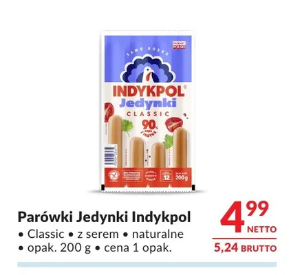 Parówki Jedynki Classic Indykpol promocja w Makro