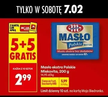 Masło ekstra Polskie Mlekovita promocja w Biedronka