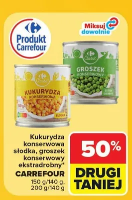 Groszek konserwowy ekstradrobny Carrefour promocja w Carrefour