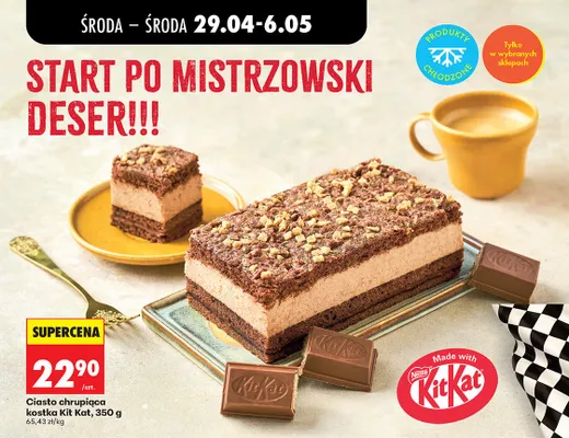 Ciasto chrupiąca kostka Kit Kat promocja w Biedronka
