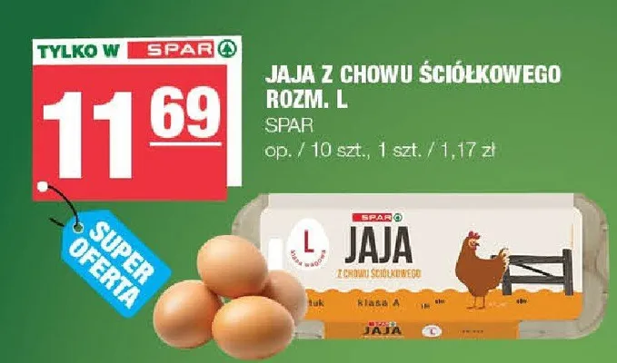 Jaja z chowu ściółkowego rozm. L promocja w SPAR
