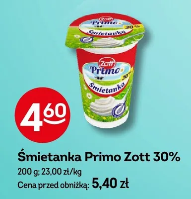 Śmietanka 30% promocja w Żabka