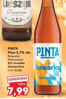 Piwo 5,7% alk. Bawarka Hefeweizen promocja w Kaufland