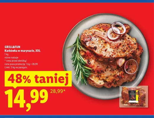 Karkówka w marynacie XXL Grill&Fun promocja w Lidl