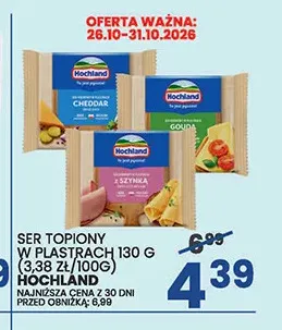 Ser topiony w plastrach 130 g Hochland promocja w Wafelek