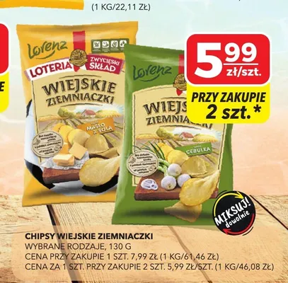 Chipsy Wiejskie Ziemniaczki promocja w Top Market