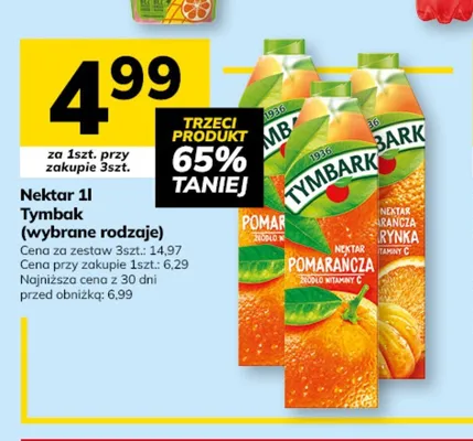 Nektar Tymbark — wariant nieczytelny promocja w Hitpol