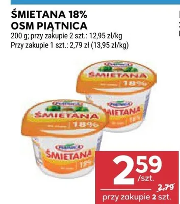Śmietana 18% OSM Piątnica promocja w Stokrotka