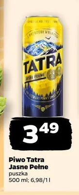 Piwo Tatra Jasne Pełne 500 ml promocja w Netto