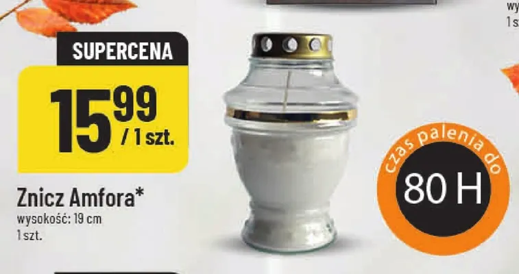 Znicz Amfora 19 cm promocja w POLOmarket