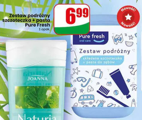 Zestaw podróżny szczoteczka + pasta Pure Fresh promocja w Dino