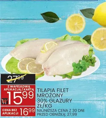 Filet tilapia mrożony 30% glazury promocja w Wafelek