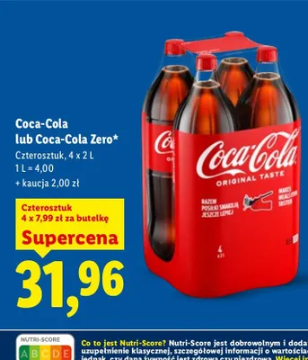 Cola lub coca-cola zero promocja w Lidl