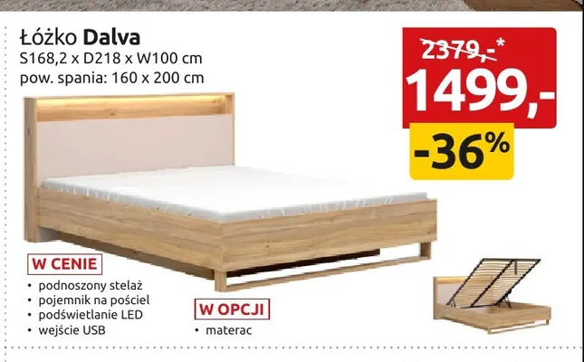 Łóżko Dalva promocja w Black Red White