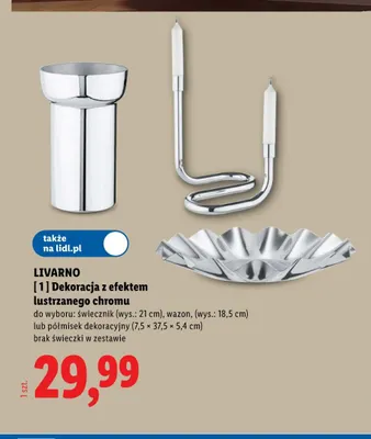 Dekoracja z efektem lustrzanego chromu półmisek dekoracyjny Livarno promocja w Lidl