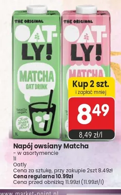 Napój owsiany Matcha Oatly promocja w Market Point