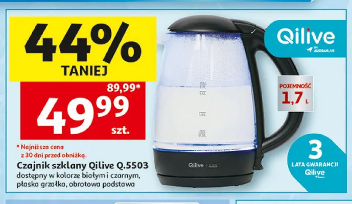 Czajnik szklany Qilive Q.5503 promocja w Auchan