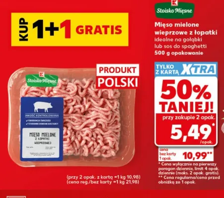 Mięso mielone wieprzowe z łopatki K-Stoisko Mięsne promocja w Kaufland