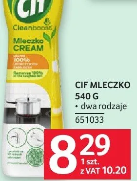 Mleczko czyszczące CIF MLECZKO 540 G promocja w Selgros