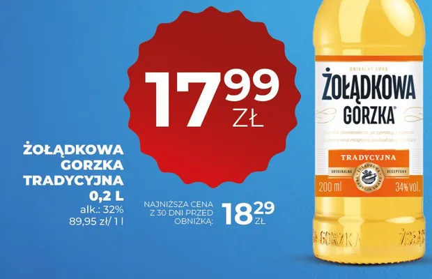 Wódka gorzka tradycyjna promocja w Duży Ben
