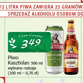 Piwo Kasztelan promocja w CEZAR Delikatesy