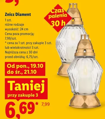 Znicz Diament 24 cm promocja w Lidl